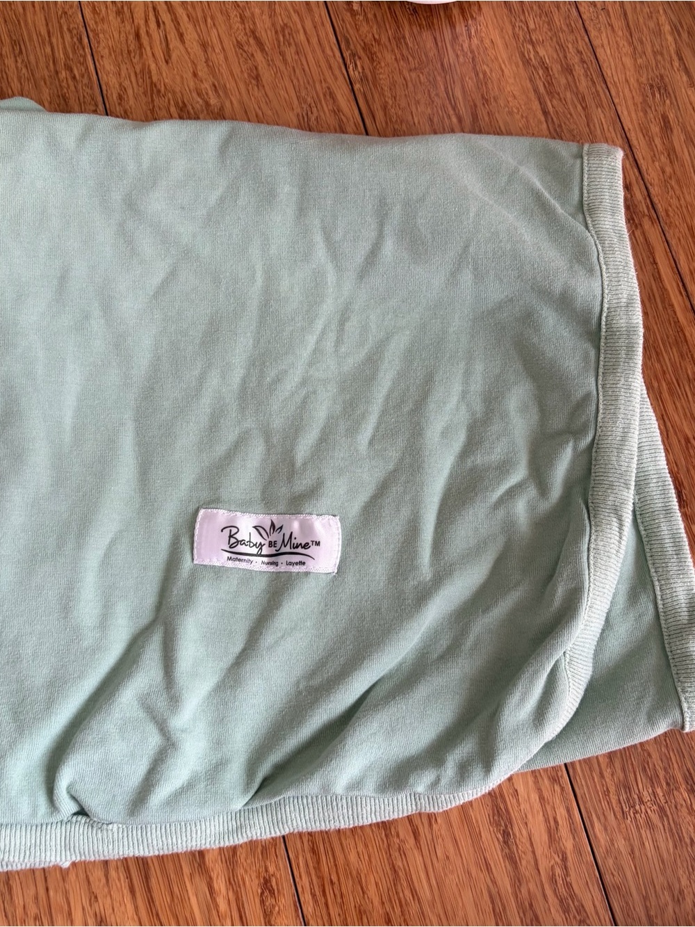 Baby Be Mine Mint Green Cotton Baby Throw Blanket - Picture 2 of 6